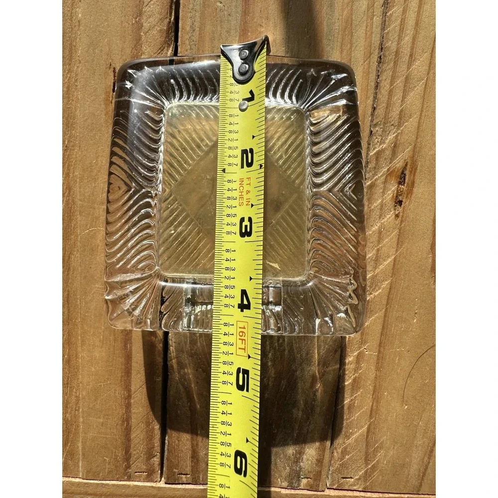 Vintage‎ Heavy Square Carved Glass Picture Frame